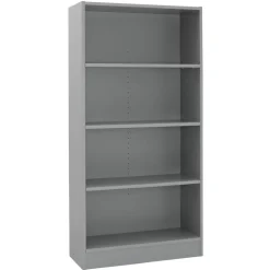 Laminate Bookcase 4-Shelf 60" Height - Gray