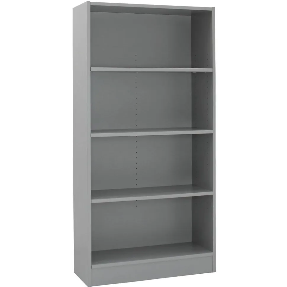 Laminate Bookcase 4-Shelf 60" Height - Gray