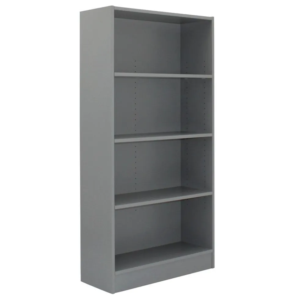 Laminate Bookcase 4-Shelf 60" Height - Gray