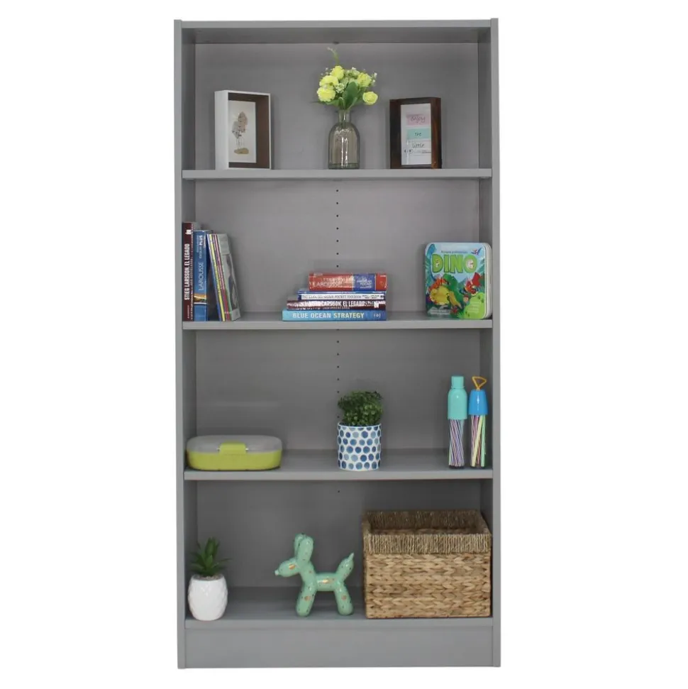 Laminate Bookcase 4-Shelf 60" Height - Gray