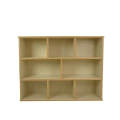 Laminate 8-Compartment Storage Cabinet 36" Height - Almond/Maple