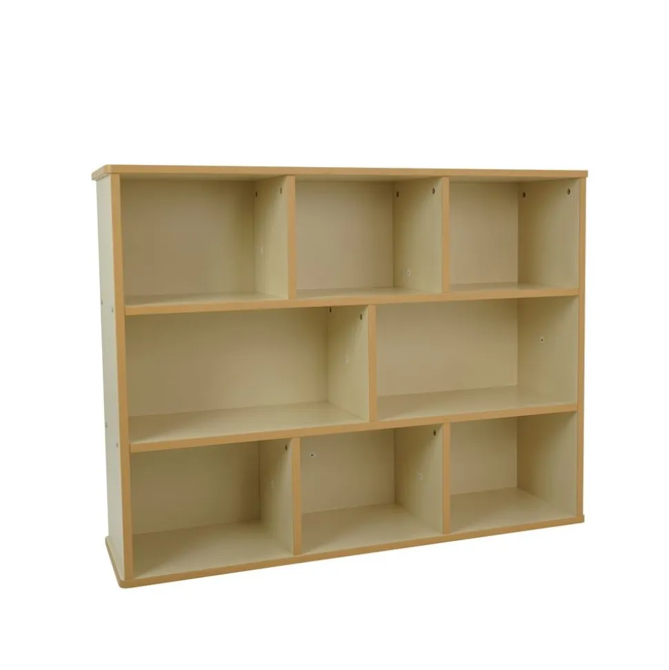 Laminate 8-Compartment Storage Cabinet 36" Height - Almond/Maple