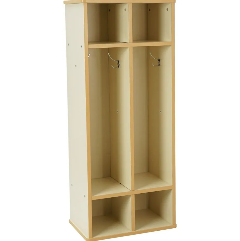 Laminate 2-Section Coat Locker - Almond/Maple