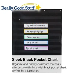 Large Rectangle Pocket Chart Black - 1 pocket chart