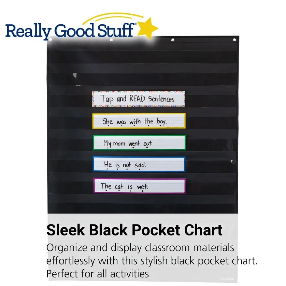 Large Rectangle Pocket Chart Black - 1 pocket chart