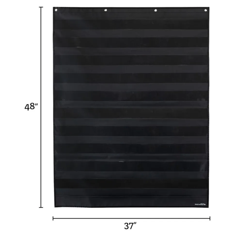 Large Rectangle Pocket Chart Black - 1 pocket chart