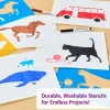 Large Washable Plastic Everyday Objects Stencils - Set of 12
