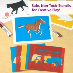 Large Washable Plastic Everyday Objects Stencils - Set of 12