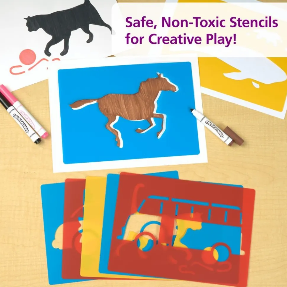 Large Washable Plastic Everyday Objects Stencils - Set of 12
