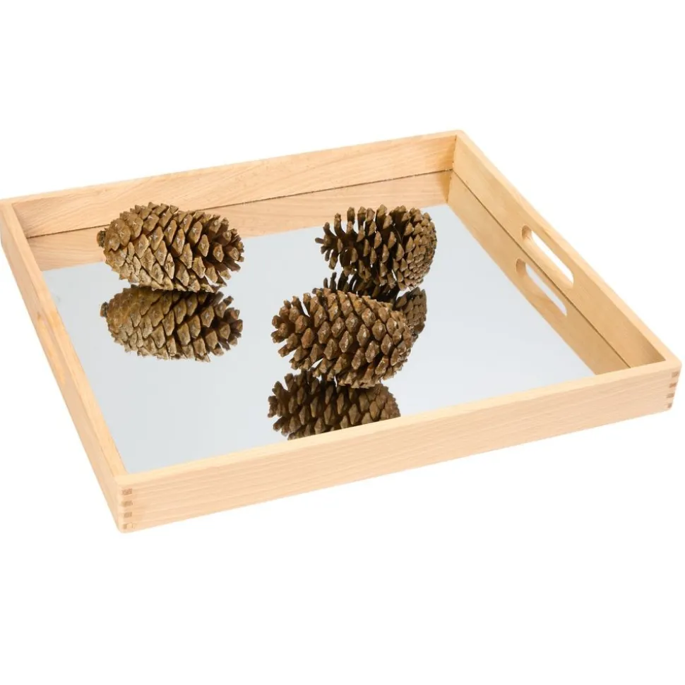 Large Wood Mirror Tray
