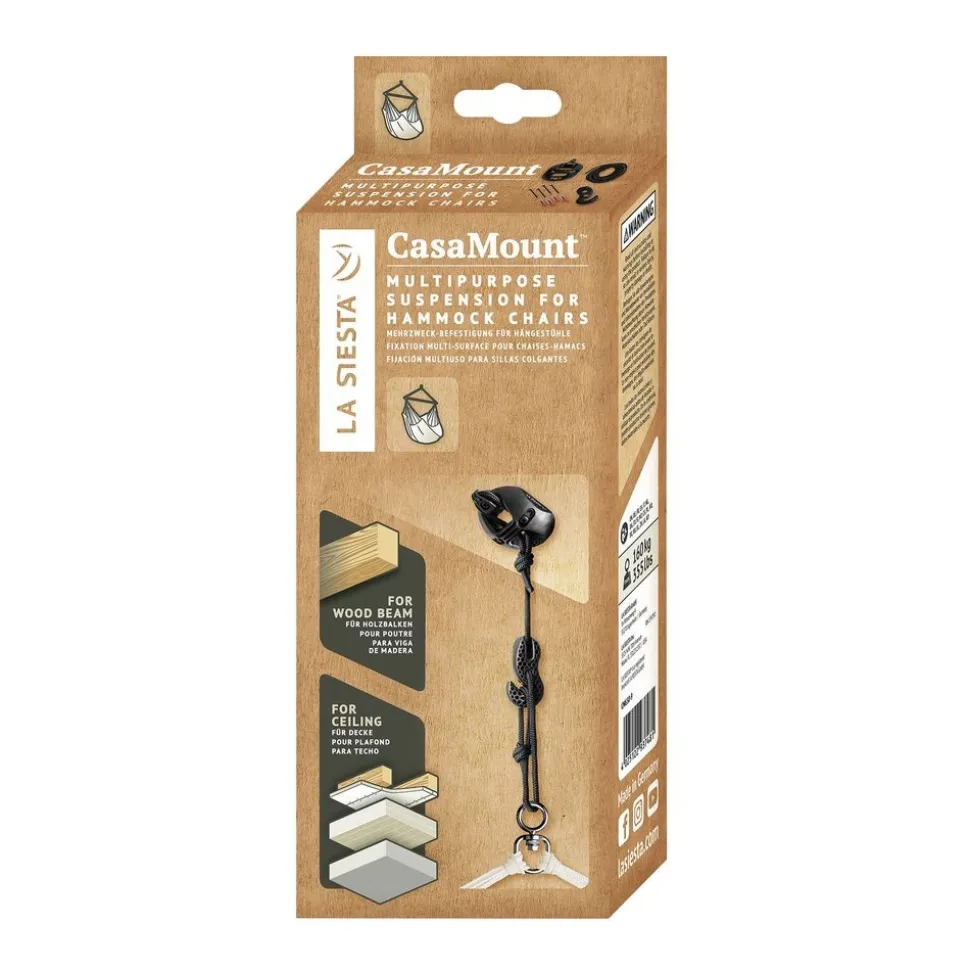 LA SIESTA® CasaMount Black - Multipurpose Suspension Set for Hammock Chairs