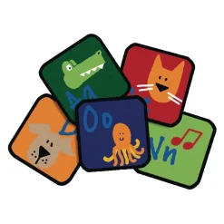 Learning 12" Blocks - Set of 26 Kids Value PLUS Carpet Squares