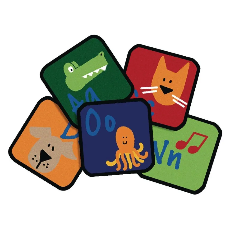 Learning 12" Blocks - Set of 26 Kids Value PLUS Carpet Squares