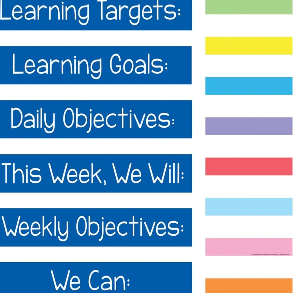 Learning Goals Pocket Chart™ - 1 pocket chart, 14 cards