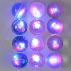 Light-Up Glitter Bouncy Balls - 12 Pack