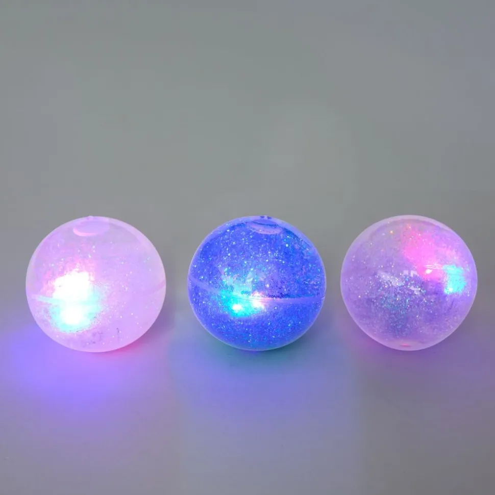 Light-Up Glitter Bouncy Balls - 12 Pack