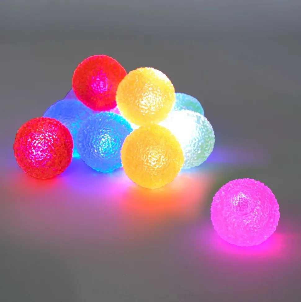 Light-Up Textured Bouncy Balls - 12 Pack