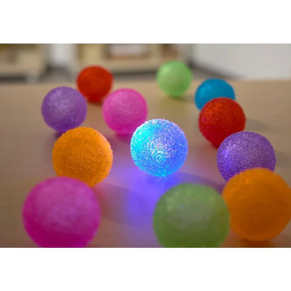 Light-Up Textured Bouncy Balls - 12 Pack