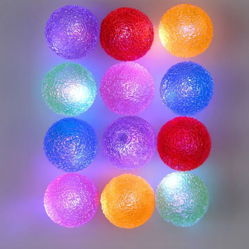 Light-Up Textured Bouncy Balls - 12 Pack