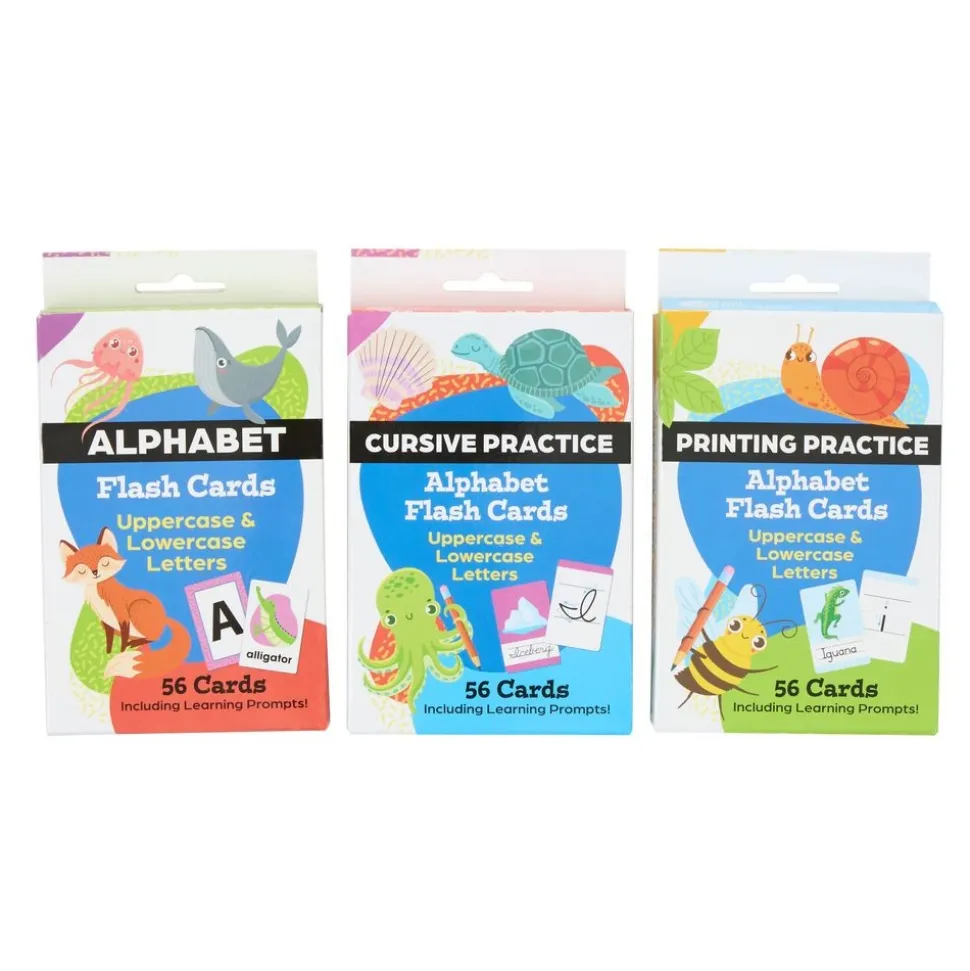 Literacy Flash Cards- Alphabet Printing & Cursive Practice - 3 deck set