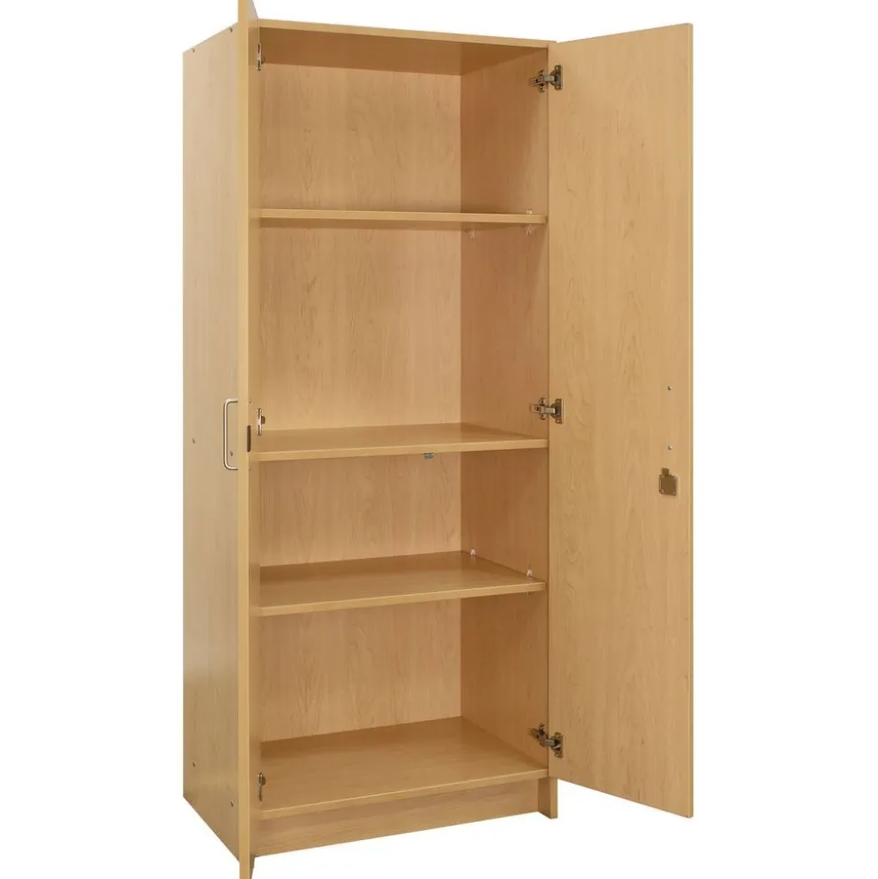 Locking Tall Laminate Storage - Maple/Maple, Ready to Assemble