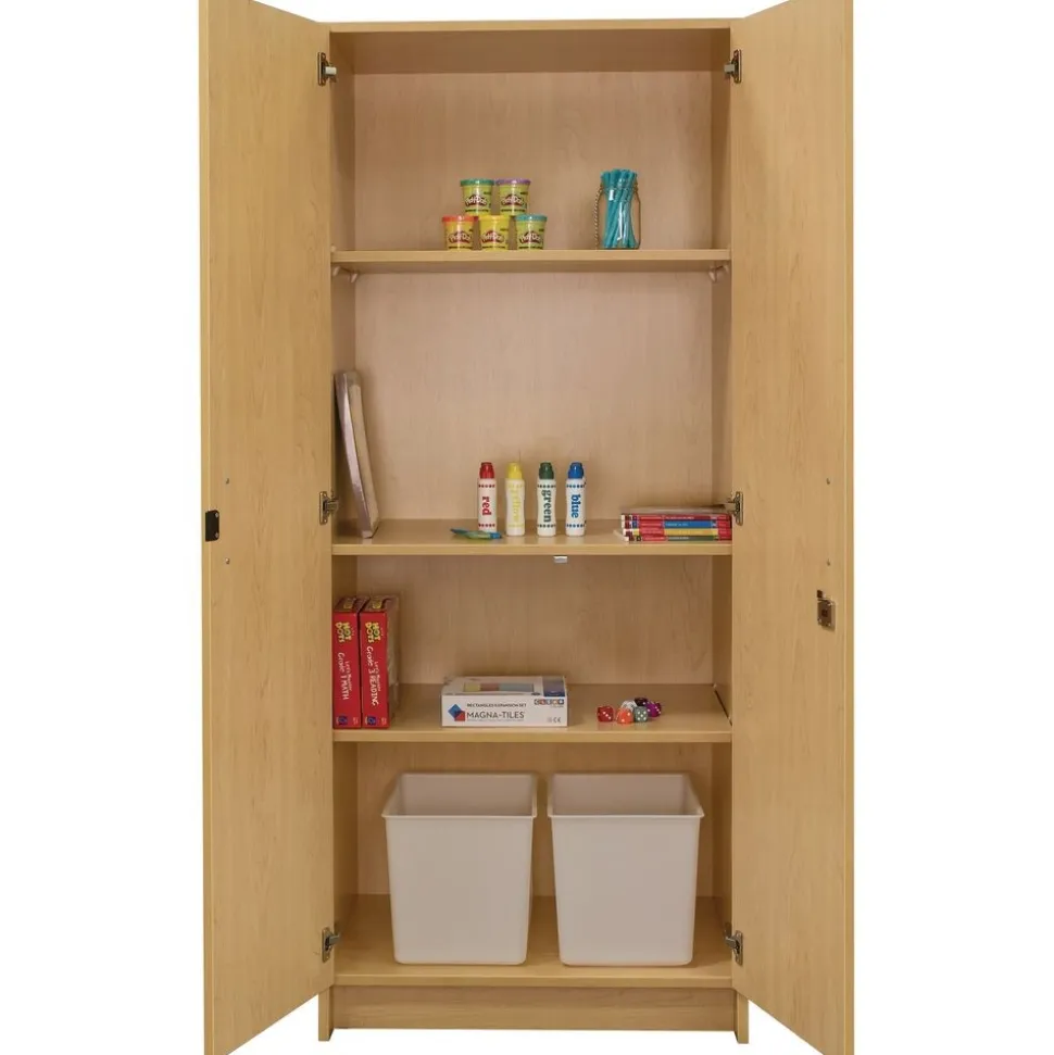 Locking Tall Laminate Storage - Maple/Maple, Assembled
