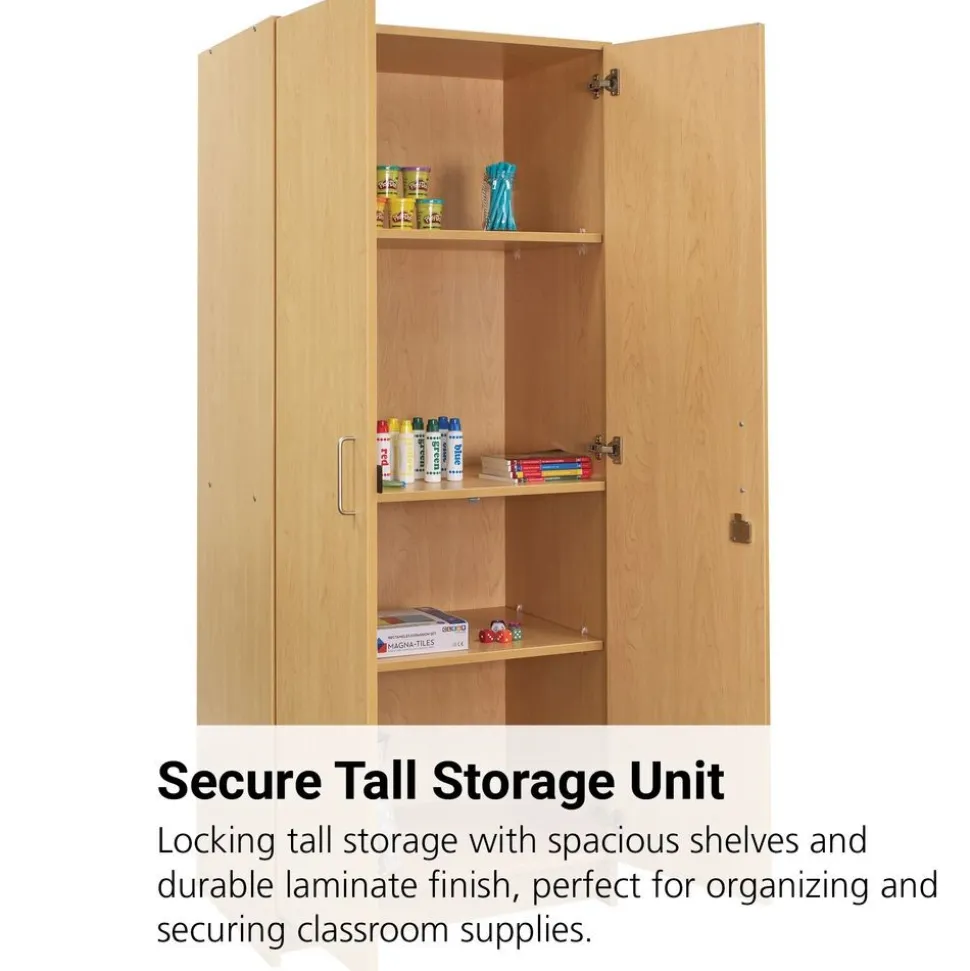 Locking Tall Laminate Storage - Maple/Maple, Assembled
