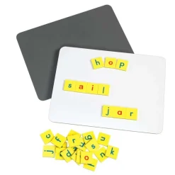 Magnetic Dry Erase Boards With Foam Letter Tiles - 6-Student Pack