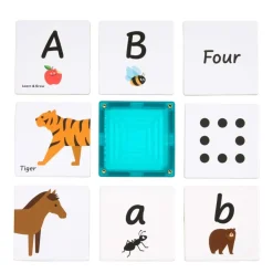 Magnetic Tiles, Letters, Numbers, & Animals Tile Toppers Kit - 260pcs
