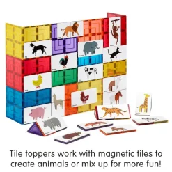 Magnetic Tile Toppers - Duo Animal Puzzle Pack - 40pcs