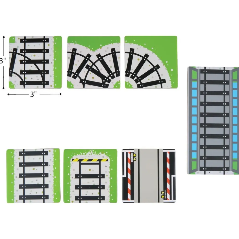 Magnetic Tile Toppers - Train Tracks - 36pcs