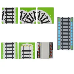 Magnetic Tile Toppers - Train Tracks - 36pcs