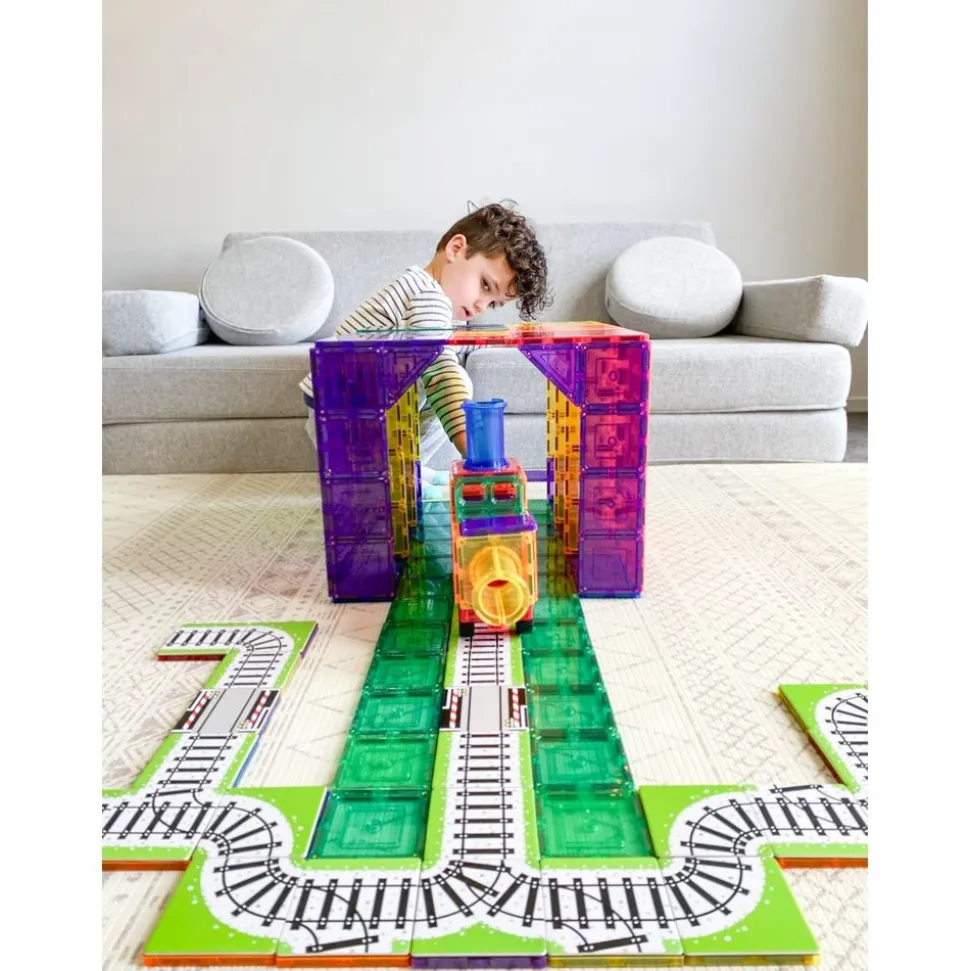 Magnetic Tile Toppers - Train Tracks - 36pcs