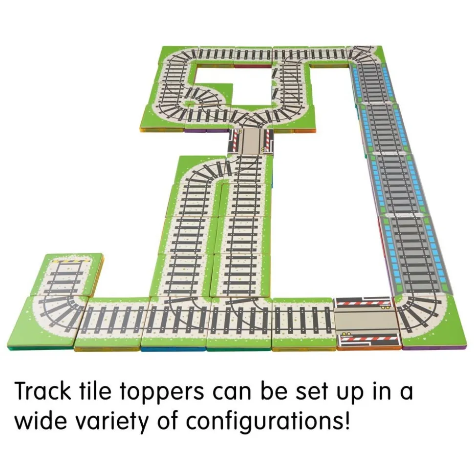 Magnetic Tile Toppers - Train Tracks - 36pcs