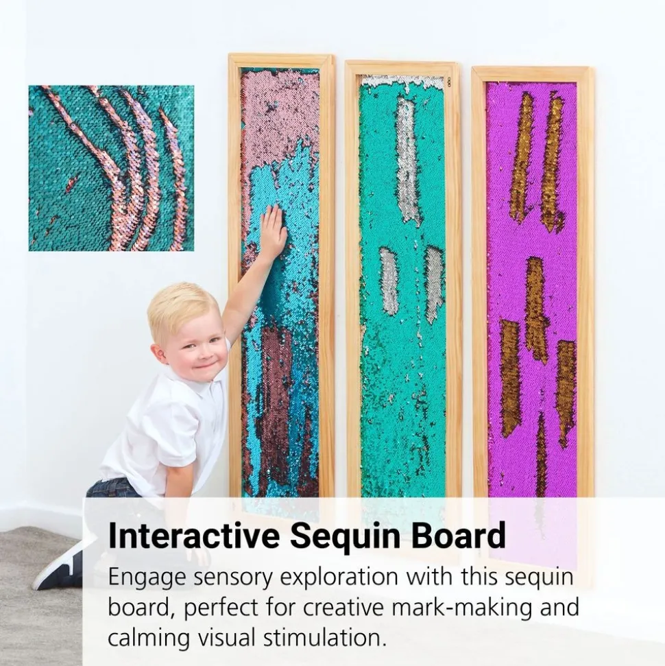 Mark Making Sequin Long Board - Aqua 40" x 12"