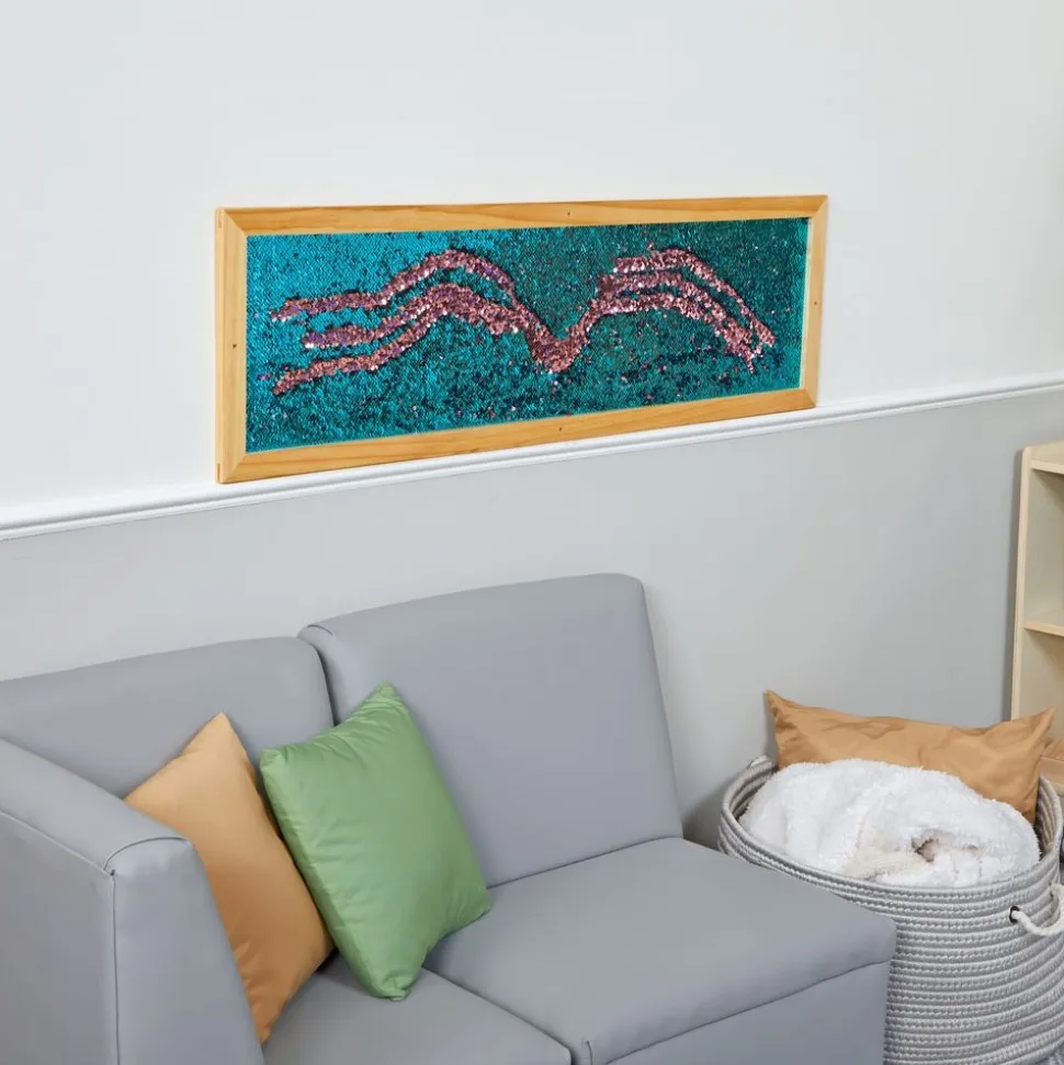 Mark Making Sequin Long Board - Aqua 40" x 12"