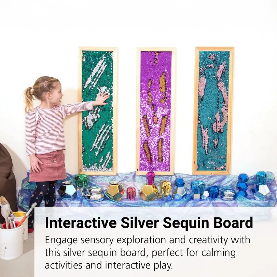 Mark Making Sequin Long Board - Silver 40" x 12"