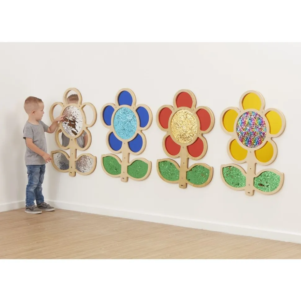 Mark Making Sequin & Mirror Daisy Frame - Yellow 30" x 22"