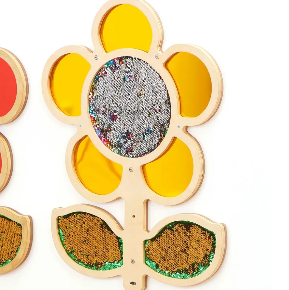 Mark Making Sequin & Mirror Daisy Frame - Yellow 30" x 22"
