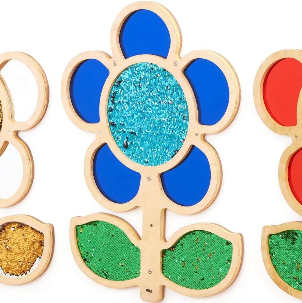 Mark Making Sequin & Mirror Daisy Frame - Blue 30" x 22"