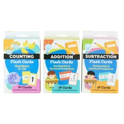Math Flash Cards - Counting 0-20, Addition & Subtraction - 3 deck set