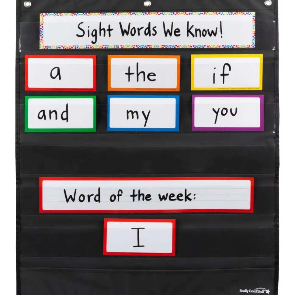 Medium Rectangle Pocket Chart Black - 1 pocket chart