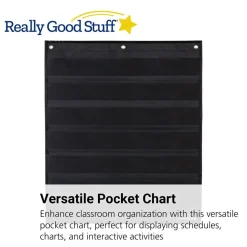 Medium Rectangle Pocket Chart Black - 1 pocket chart