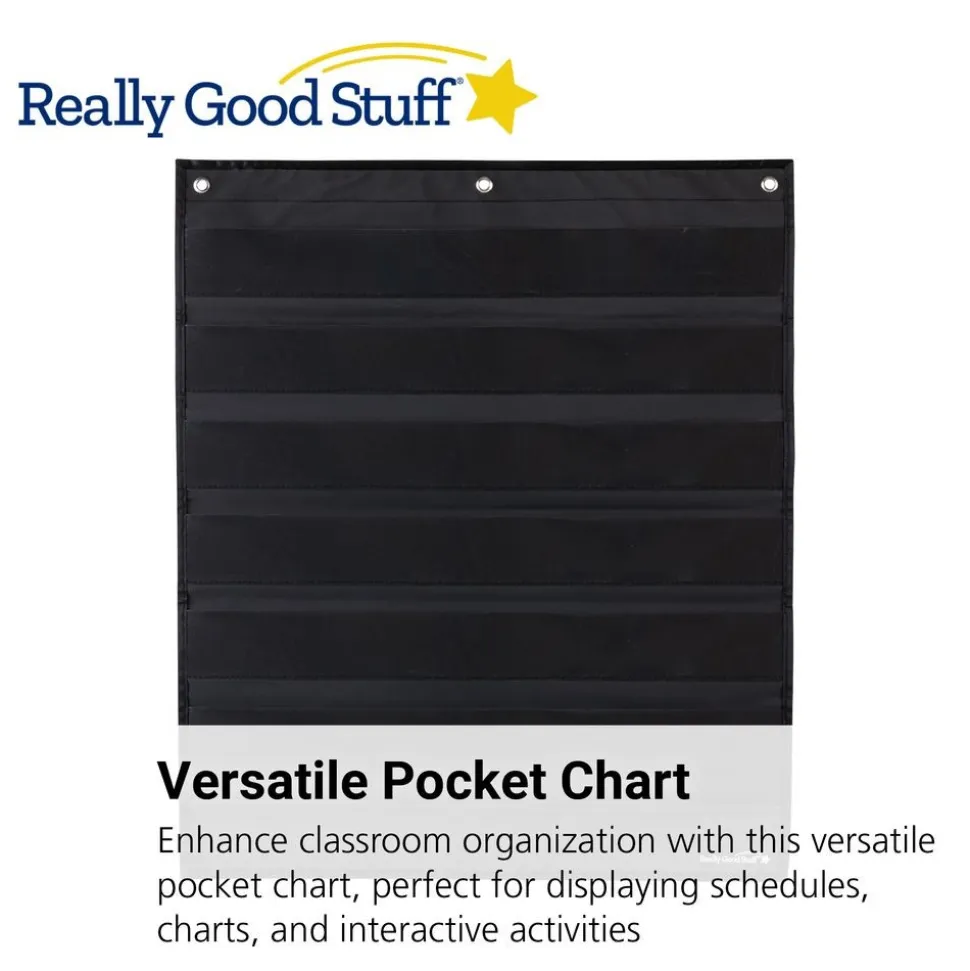Medium Rectangle Pocket Chart Black - 1 pocket chart