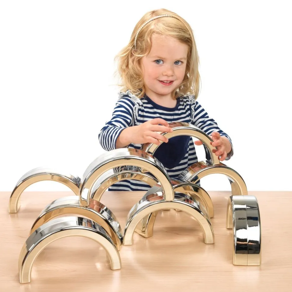 Metallic Silver Stacking Arches - 12 Pack
