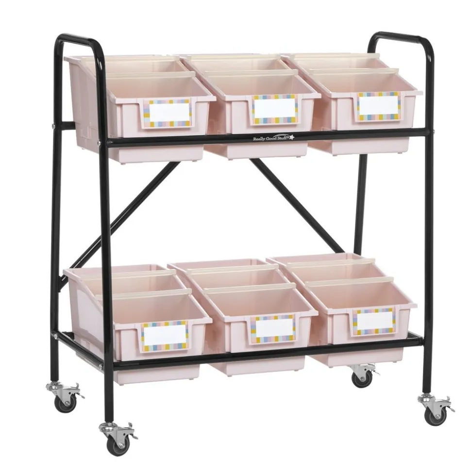 Mid-Size Mobile Storage Rack With Chapter Book Bins™ - 1 rack, 6 bins