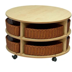 Millhouse™ Double Tier Mobile Circular Storage Unit with Baskets
