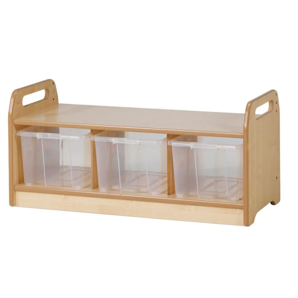 Millhouse™ Low Level Storage Bench with 3 Clear Tubs