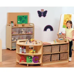 Millhouse™ Mobile Shelf Unit With Top Display Add-on and 9 Clear Tubs
