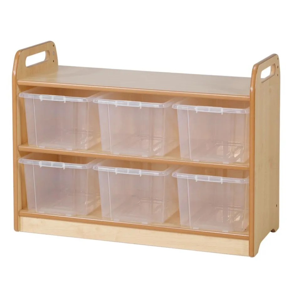 Millhouse™ Shelf Unit with Display/Mirror Back & 6 Clear Tubs